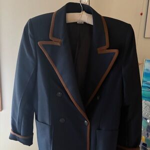 Victoria Beckham Black Blazer with Cream Label